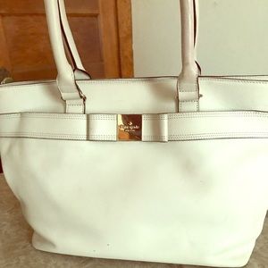 Kate Spade genuine leather, cream colored handbag.